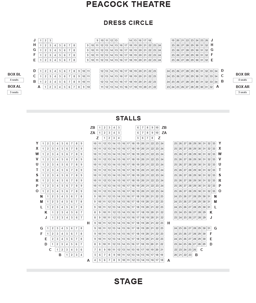 Peacock Theatre Seating Plan